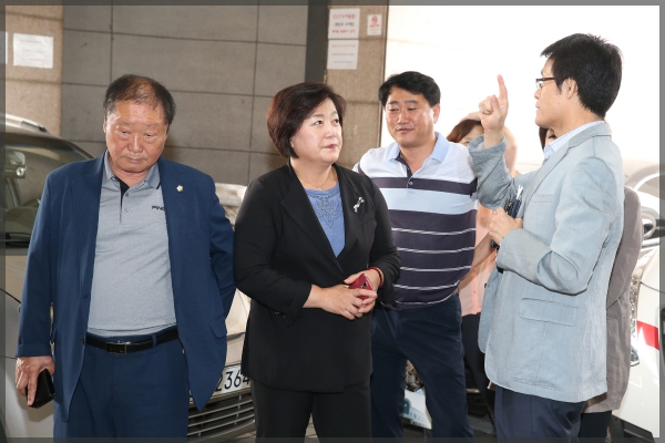 도시건설위원회 현장방문-트리즘빌딩 기계식주차장