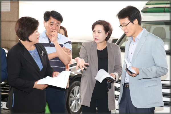 도시건설위원회 현장방문-트리즘빌딩 기계식주차장